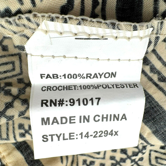 SOLITAIRE Women's‎ 3X Striped Tunic Top Shirt Lace Trim 3/4 Sleeve V Neck Boho - Picture 6 of 10